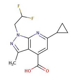 6-cyclopropyl-1-(2,2-difluoroethyl)-3-methyl-1H-pyrazolo[3,4-b]pyridine-4-carboxylic acid