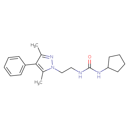 1-cyclopentyl-3-[2-(3,5-dimethyl-4-phenyl-1H-pyrazol-1-yl)ethyl]urea