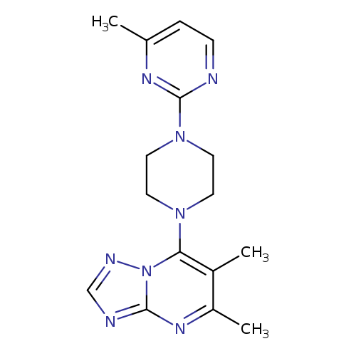 2-(4-{5,6-dimethyl-[1,2,4]triazolo[1,5-a]pyrimidin-7-yl}piperazin-1-yl)-4-methylpyrimidine