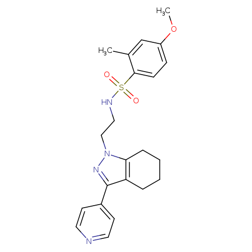 4-methoxy-2-methyl-N-{2-[3-(pyridin-4-yl)-4,5,6,7-tetrahydro-1H-indazol-1-yl]ethyl}benzene-1-sulfonamide