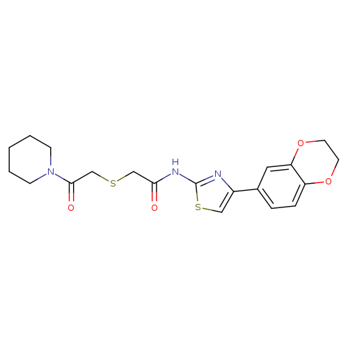 N-[4-(2,3-dihydro-1,4-benzodioxin-6-yl)-1,3-thiazol-2-yl]-2-{[2-oxo-2-(piperidin-1-yl)ethyl]sulfanyl}acetamide