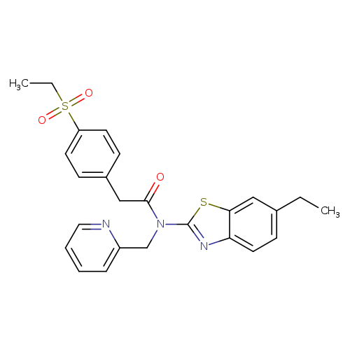 2-[4-(ethanesulfonyl)phenyl]-N-(6-ethyl-1,3-benzothiazol-2-yl)-N-[(pyridin-2-yl)methyl]acetamide
