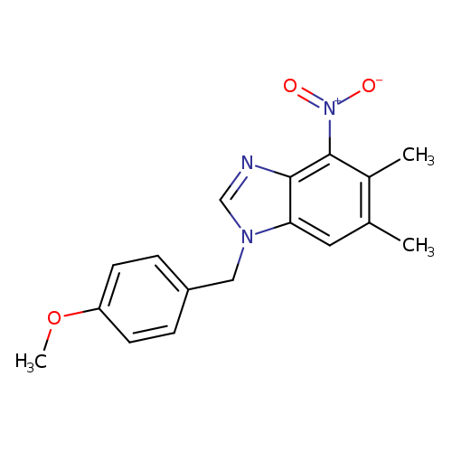 1-[(4-methoxyphenyl)methyl]-5,6-dimethyl-4-nitro-1H-1,3-benzodiazole
