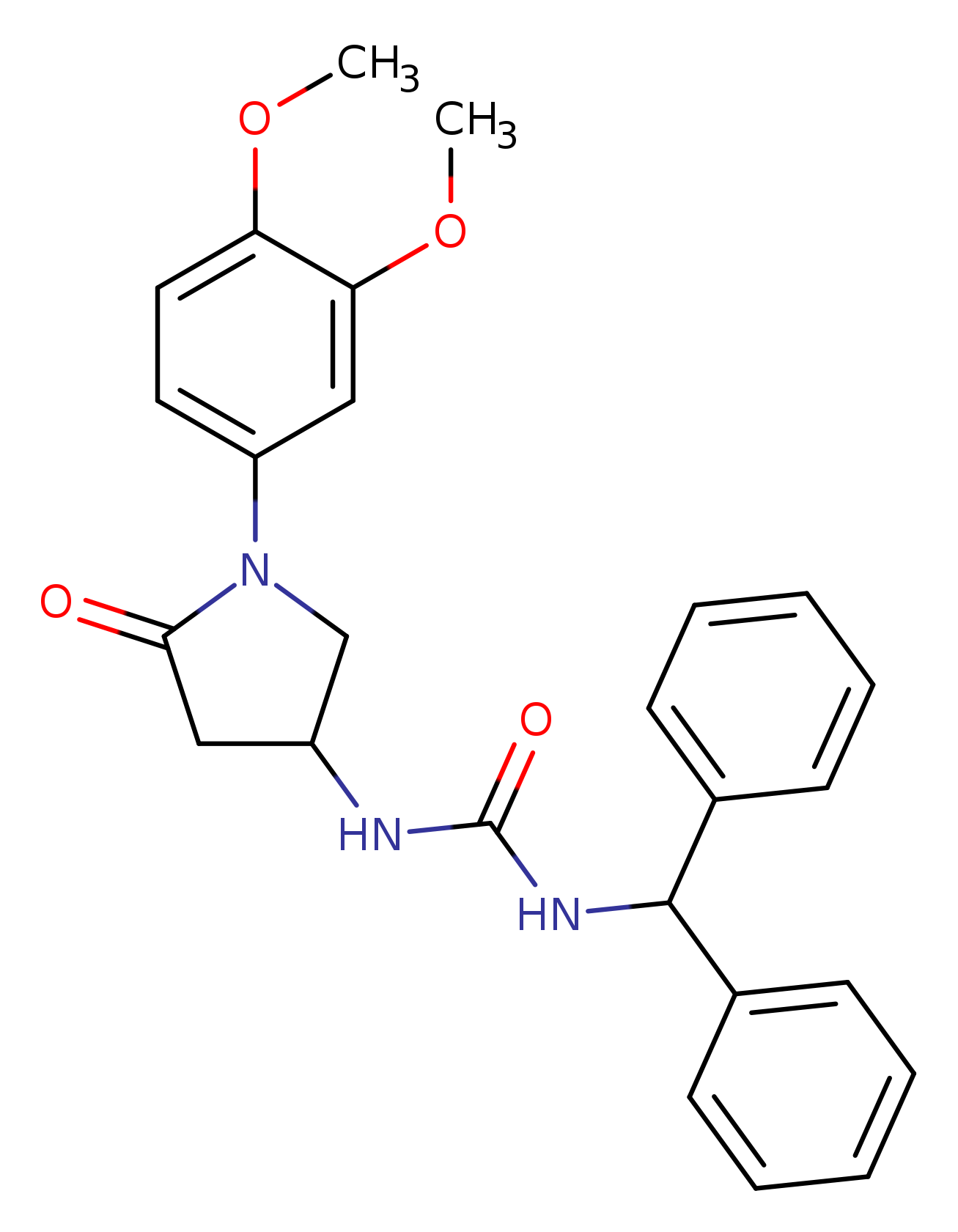 3-[1-(3,4-dimethoxyphenyl)-5-oxopyrrolidin-3-yl]-1-(diphenylmethyl)urea
