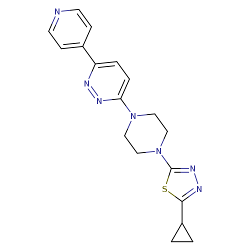 3-[4-(5-cyclopropyl-1,3,4-thiadiazol-2-yl)piperazin-1-yl]-6-(pyridin-4-yl)pyridazine