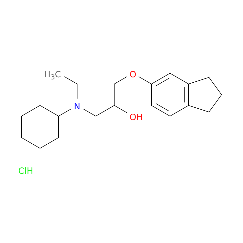 1-[cyclohexyl(ethyl)amino]-3-(2,3-dihydro-1H-inden-5-yloxy)propan-2-ol hydrochloride