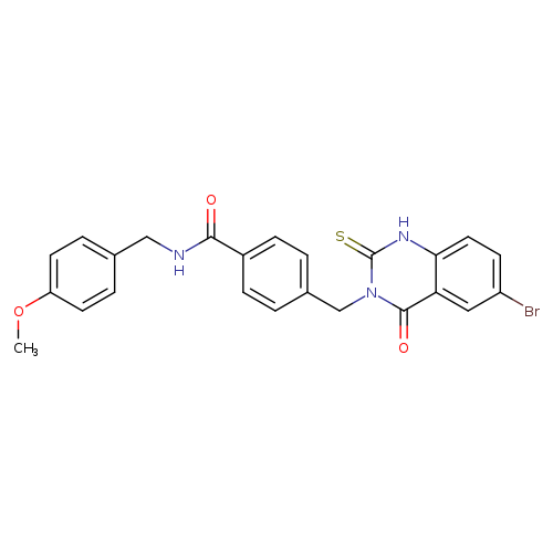 4-[(6-bromo-4-oxo-2-sulfanylidene-1,2,3,4-tetrahydroquinazolin-3-yl)methyl]-N-[(4-methoxyphenyl)methyl]benzamide