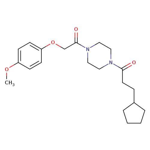 1-(3-cyclopentylpropanoyl)-4-[(4-methoxyphenoxy)acetyl]piperazine