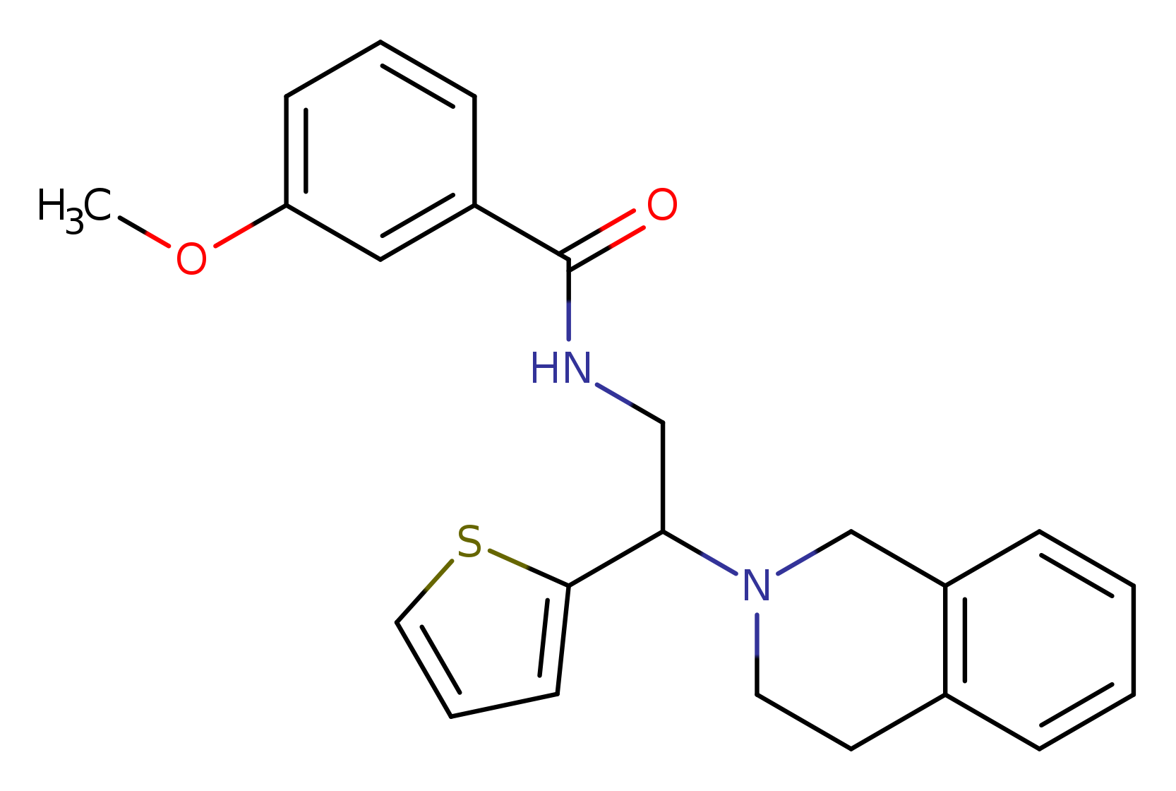 3-methoxy-N-[2-(1,2,3,4-tetrahydroisoquinolin-2-yl)-2-(thiophen-2-yl)ethyl]benzamide