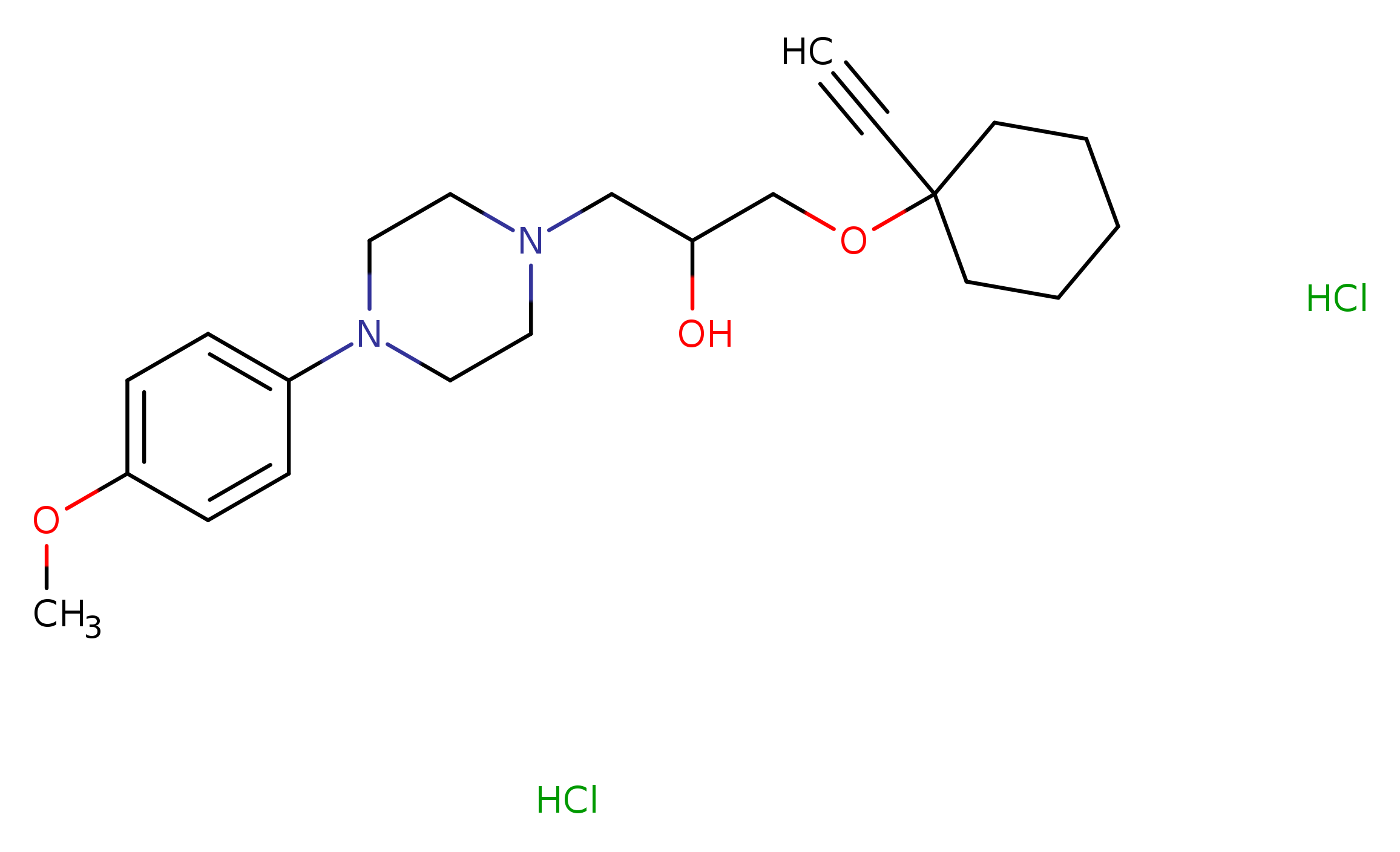 1-[(1-ethynylcyclohexyl)oxy]-3-[4-(4-methoxyphenyl)piperazin-1-yl]propan-2-ol dihydrochloride