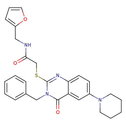 2-{[3-benzyl-4-oxo-6-(piperidin-1-yl)-3,4-dihydroquinazolin-2-yl]sulfanyl}-N-[(furan-2-yl)methyl]acetamide