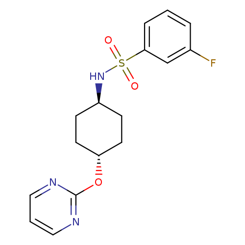 3-fluoro-N-[(1r,4r)-4-(pyrimidin-2-yloxy)cyclohexyl]benzene-1-sulfonamide