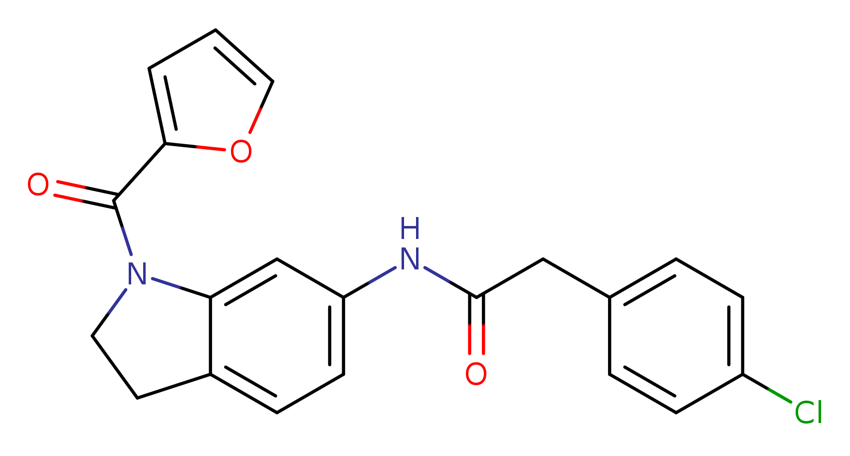 2-(4-chlorophenyl)-N-[1-(furan-2-carbonyl)-2,3-dihydro-1H-indol-6-yl]acetamide