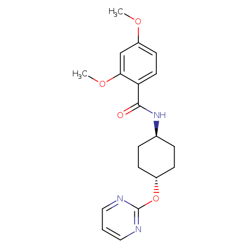 2,4-dimethoxy-N-[(1r,4r)-4-(pyrimidin-2-yloxy)cyclohexyl]benzamide