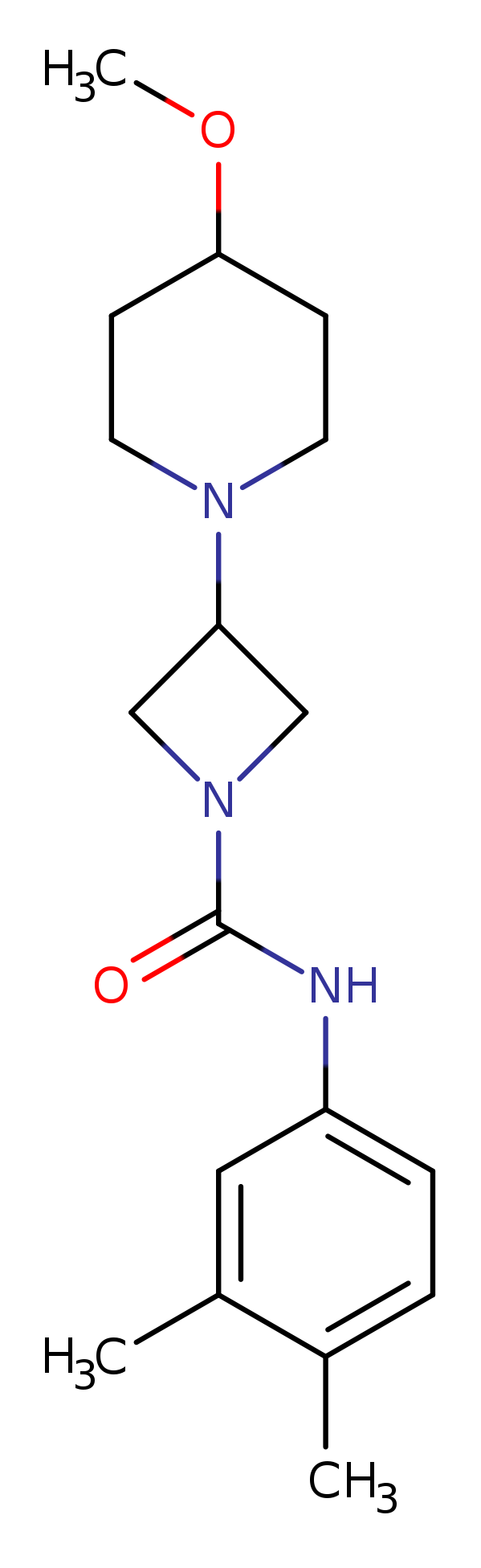 N-(3,4-dimethylphenyl)-3-(4-methoxypiperidin-1-yl)azetidine-1-carboxamide