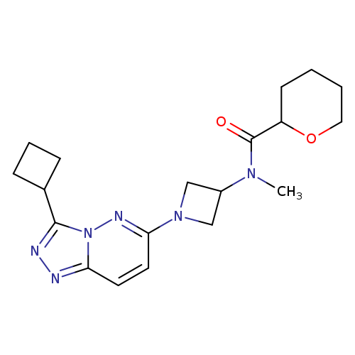 N-(1-{3-cyclobutyl-[1,2,4]triazolo[4,3-b]pyridazin-6-yl}azetidin-3-yl)-N-methyloxane-2-carboxamide