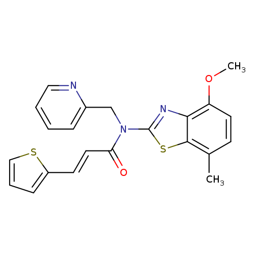 (2E)-N-(4-methoxy-7-methyl-1,3-benzothiazol-2-yl)-N-[(pyridin-2-yl)methyl]-3-(thiophen-2-yl)prop-2-enamide