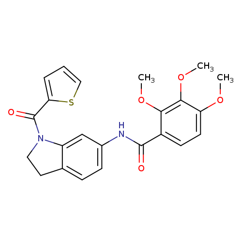 2,3,4-trimethoxy-N-[1-(thiophene-2-carbonyl)-2,3-dihydro-1H-indol-6-yl]benzamide