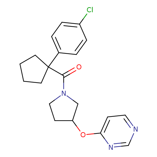 4-({1-[1-(4-chlorophenyl)cyclopentanecarbonyl]pyrrolidin-3-yl}oxy)pyrimidine
