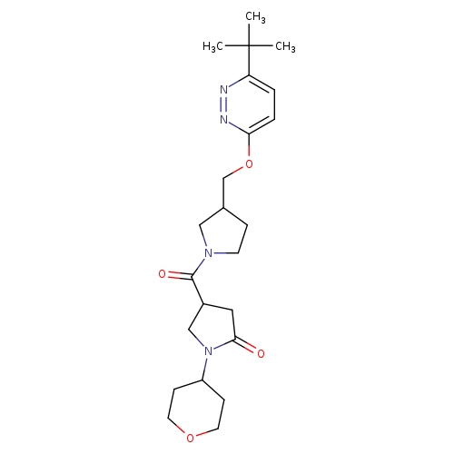 4-(3-{[(6-tert-butylpyridazin-3-yl)oxy]methyl}pyrrolidine-1-carbonyl)-1-(oxan-4-yl)pyrrolidin-2-one