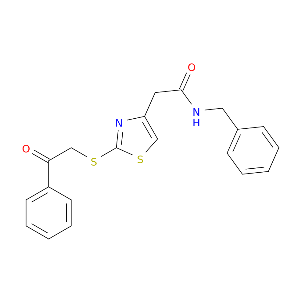 N-benzyl-2-{2-[(2-oxo-2-phenylethyl)sulfanyl]-1,3-thiazol-4-yl}acetamide
