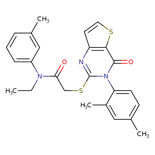 2-{[3-(2,4-dimethylphenyl)-4-oxo-3H,4H-thieno[3,2-d]pyrimidin-2-yl]sulfanyl}-N-ethyl-N-(3-methylphenyl)acetamide