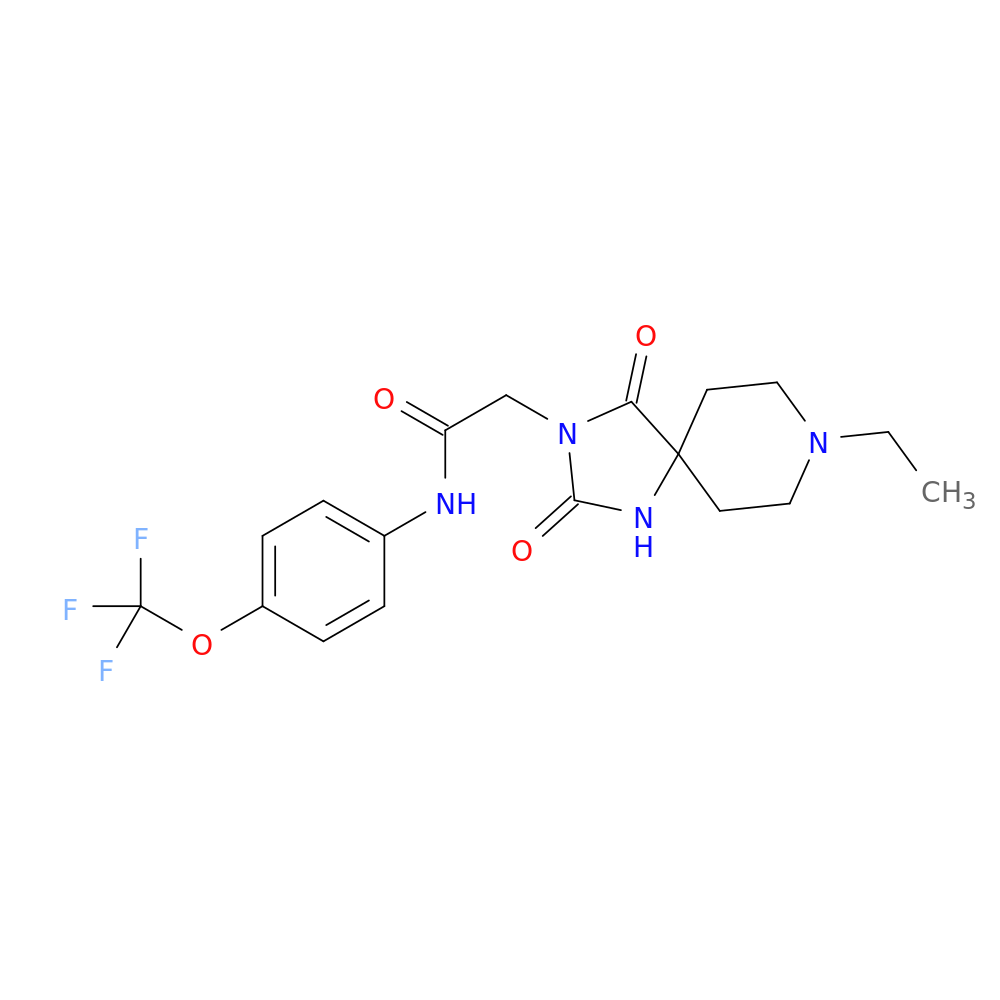 2-{8-ethyl-2,4-dioxo-1,3,8-triazaspiro[4.5]decan-3-yl}-N-[4-(trifluoromethoxy)phenyl]acetamide