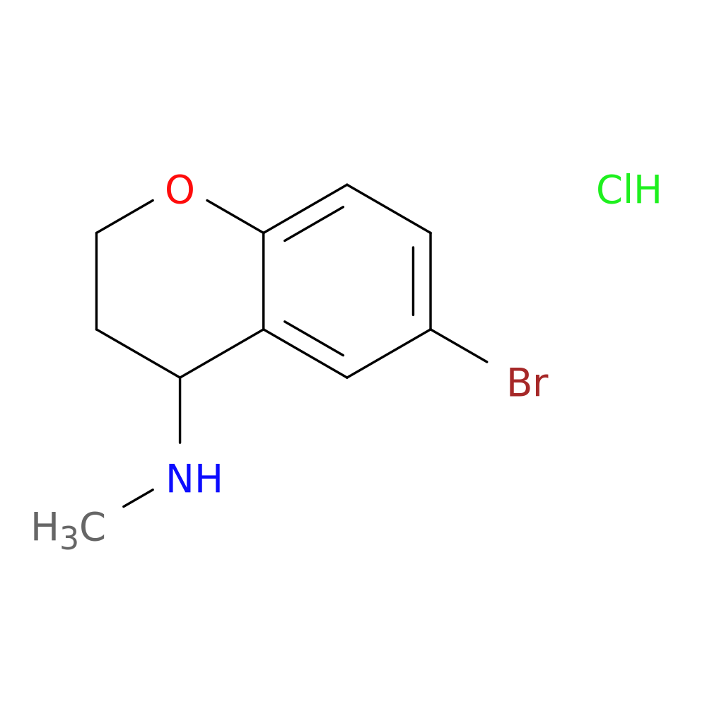6-bromo-N-methyl-3,4-dihydro-2H-1-benzopyran-4-amine hydrochloride