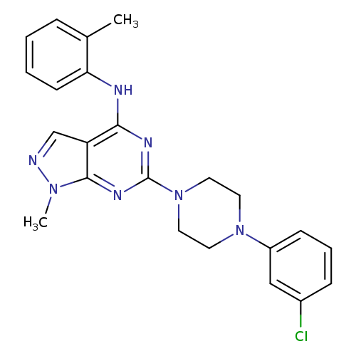 6-[4-(3-chlorophenyl)piperazin-1-yl]-1-methyl-N-(2-methylphenyl)-1H-pyrazolo[3,4-d]pyrimidin-4-amine