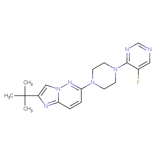 4-(4-{2-tert-butylimidazo[1,2-b]pyridazin-6-yl}piperazin-1-yl)-5-fluoropyrimidine