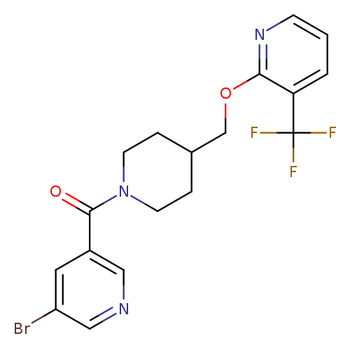 3-bromo-5-[4-({[3-(trifluoromethyl)pyridin-2-yl]oxy}methyl)piperidine-1-carbonyl]pyridine