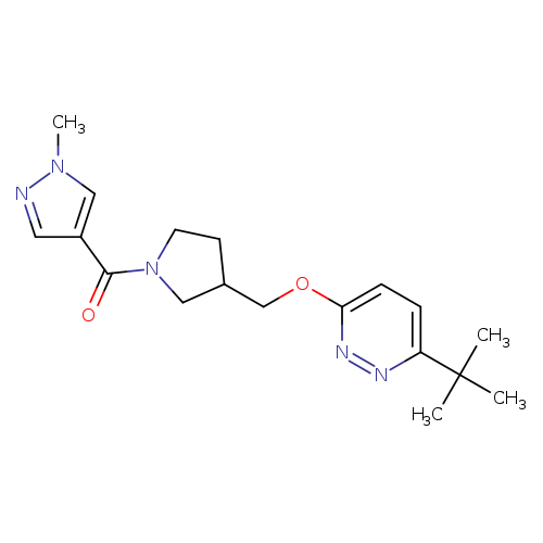 3-tert-butyl-6-{[1-(1-methyl-1H-pyrazole-4-carbonyl)pyrrolidin-3-yl]methoxy}pyridazine