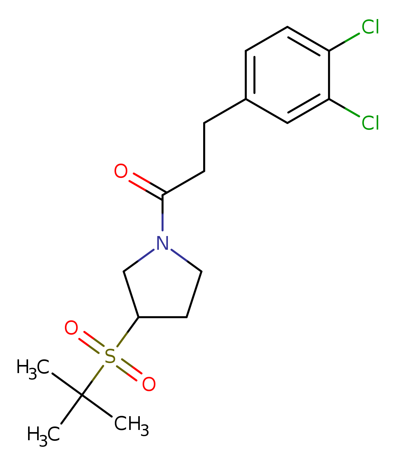 3-(3,4-dichlorophenyl)-1-[3-(2-methylpropane-2-sulfonyl)pyrrolidin-1-yl]propan-1-one