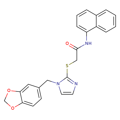 2-({1-[(2H-1,3-benzodioxol-5-yl)methyl]-1H-imidazol-2-yl}sulfanyl)-N-(naphthalen-1-yl)acetamide