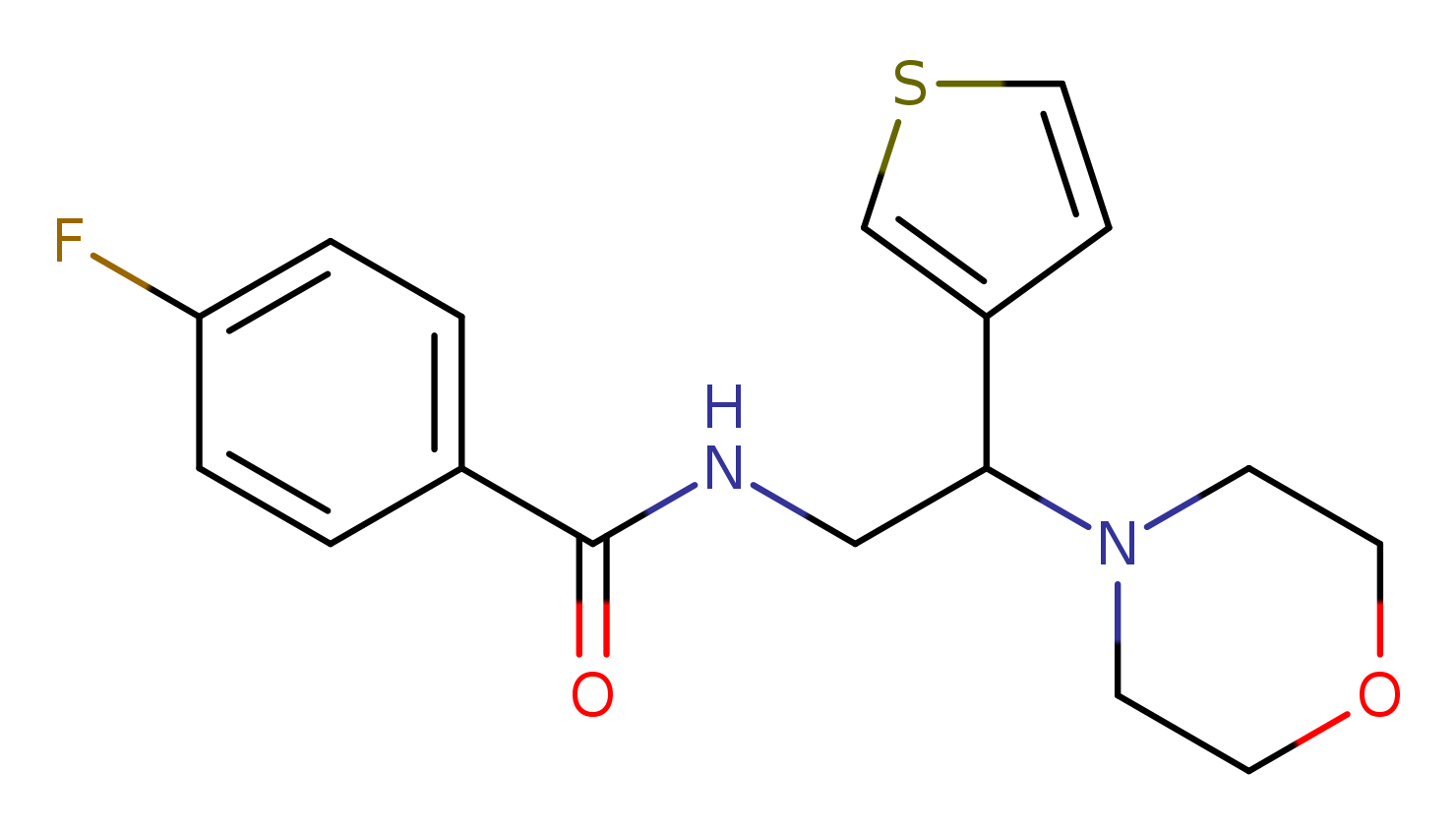 4-fluoro-N-[2-(morpholin-4-yl)-2-(thiophen-3-yl)ethyl]benzamide