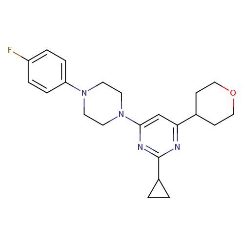 2-cyclopropyl-4-[4-(4-fluorophenyl)piperazin-1-yl]-6-(oxan-4-yl)pyrimidine