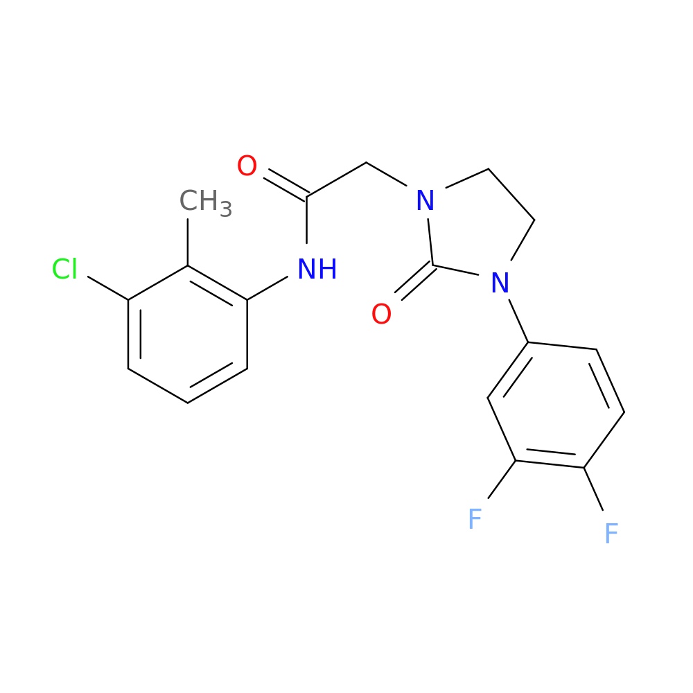 N-(3-chloro-2-methylphenyl)-2-[3-(3,4-difluorophenyl)-2-oxoimidazolidin-1-yl]acetamide