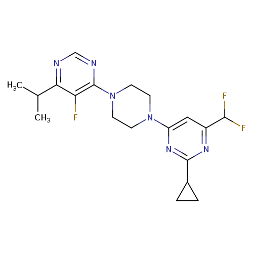 2-cyclopropyl-4-(difluoromethyl)-6-{4-[5-fluoro-6-(propan-2-yl)pyrimidin-4-yl]piperazin-1-yl}pyrimidine