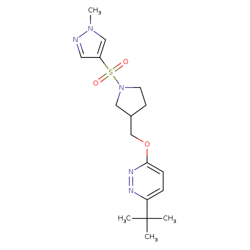 3-tert-butyl-6-({1-[(1-methyl-1H-pyrazol-4-yl)sulfonyl]pyrrolidin-3-yl}methoxy)pyridazine