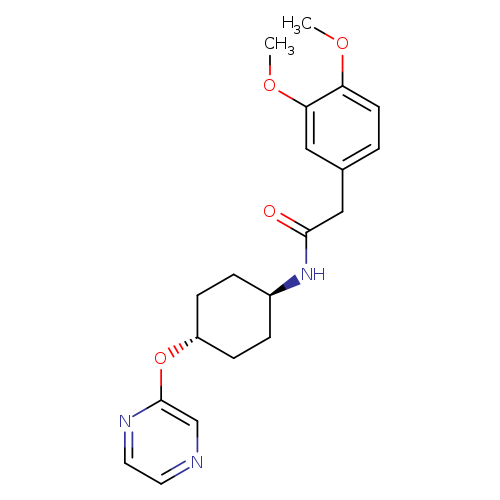 2-(3,4-dimethoxyphenyl)-N-[(1r,4r)-4-(pyrazin-2-yloxy)cyclohexyl]acetamide