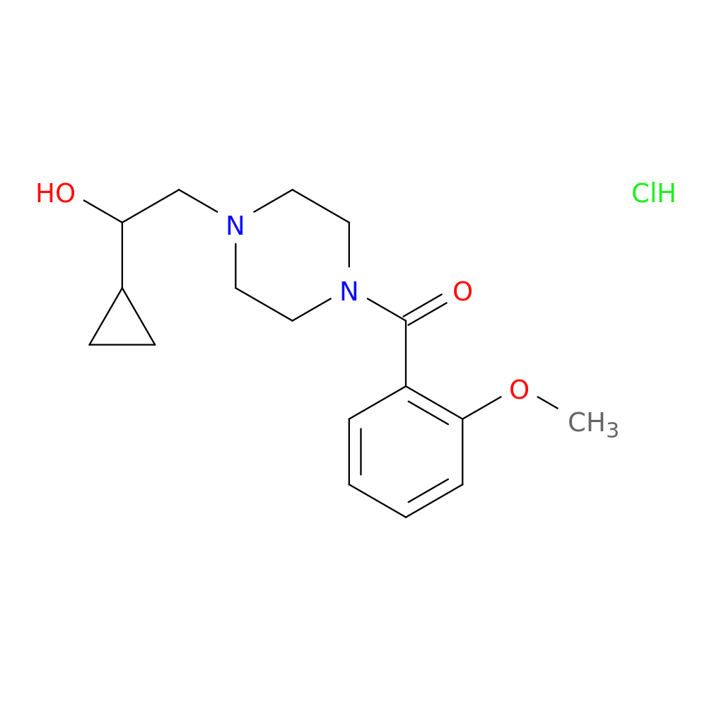 1-cyclopropyl-2-[4-(2-methoxybenzoyl)piperazin-1-yl]ethan-1-ol hydrochloride