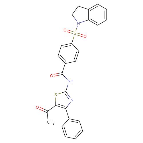 N-(5-acetyl-4-phenyl-1,3-thiazol-2-yl)-4-(2,3-dihydro-1H-indole-1-sulfonyl)benzamide
