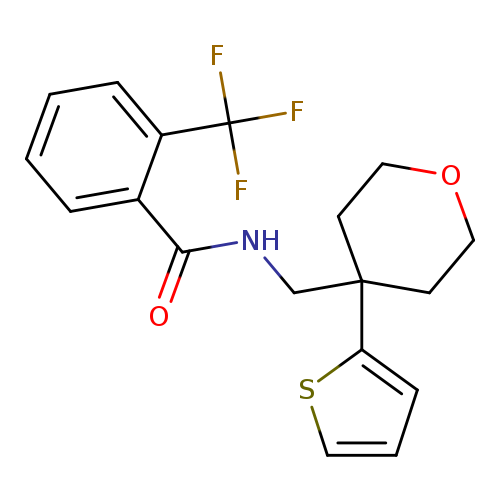 N-{[4-(thiophen-2-yl)oxan-4-yl]methyl}-2-(trifluoromethyl)benzamide