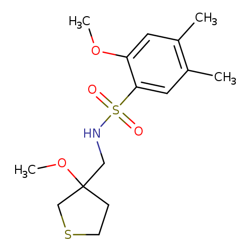 2-methoxy-N-[(3-methoxythiolan-3-yl)methyl]-4,5-dimethylbenzene-1-sulfonamide