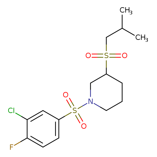 1-(3-chloro-4-fluorobenzenesulfonyl)-3-(2-methylpropanesulfonyl)piperidine