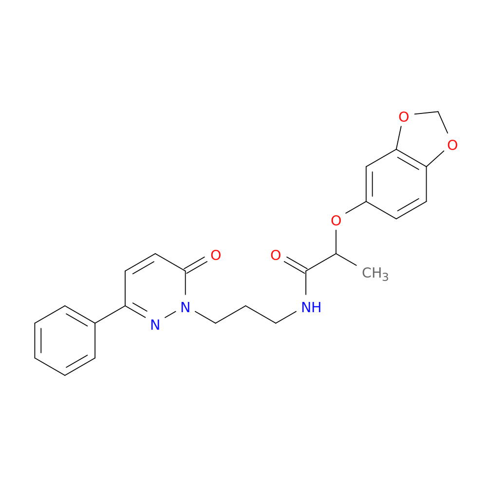 2-(2H-1,3-benzodioxol-5-yloxy)-N-[3-(6-oxo-3-phenyl-1,6-dihydropyridazin-1-yl)propyl]propanamide
