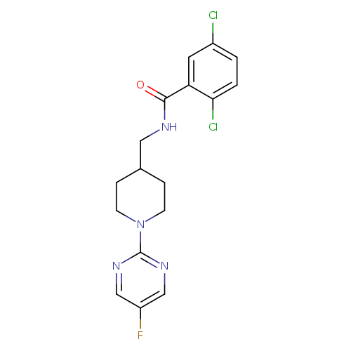 2,5-dichloro-N-{[1-(5-fluoropyrimidin-2-yl)piperidin-4-yl]methyl}benzamide