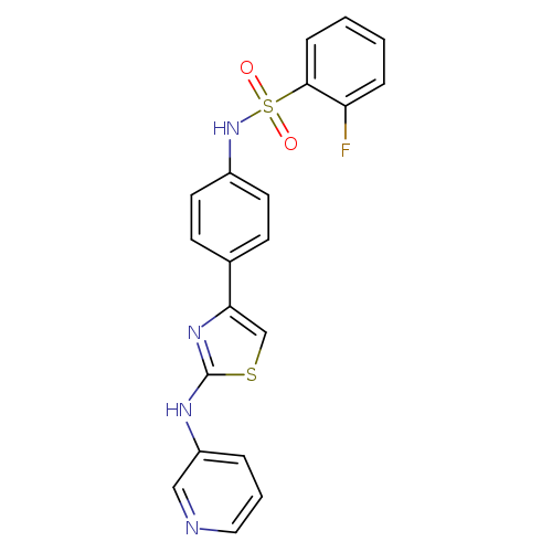 2-fluoro-N-(4-{2-[(pyridin-3-yl)amino]-1,3-thiazol-4-yl}phenyl)benzene-1-sulfonamide