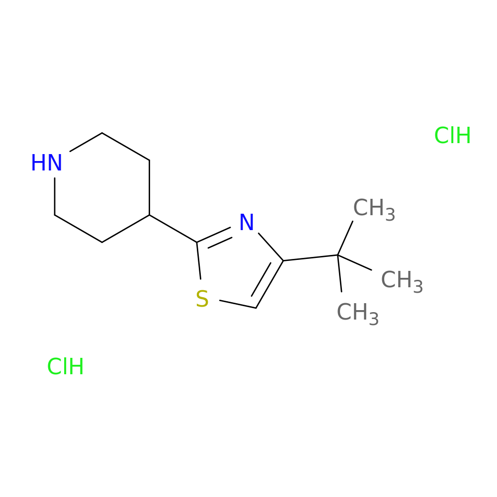 Piperidine, 4-[4-(1,1-dimethylethyl)-2-thiazolyl]-, hydrochloride (1:2)