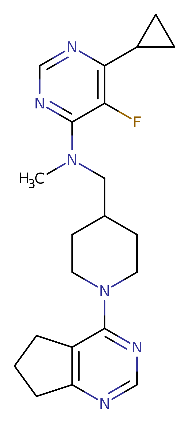 N-[(1-{5H,6H,7H-cyclopenta[d]pyrimidin-4-yl}piperidin-4-yl)methyl]-6-cyclopropyl-5-fluoro-N-methylpyrimidin-4-amine